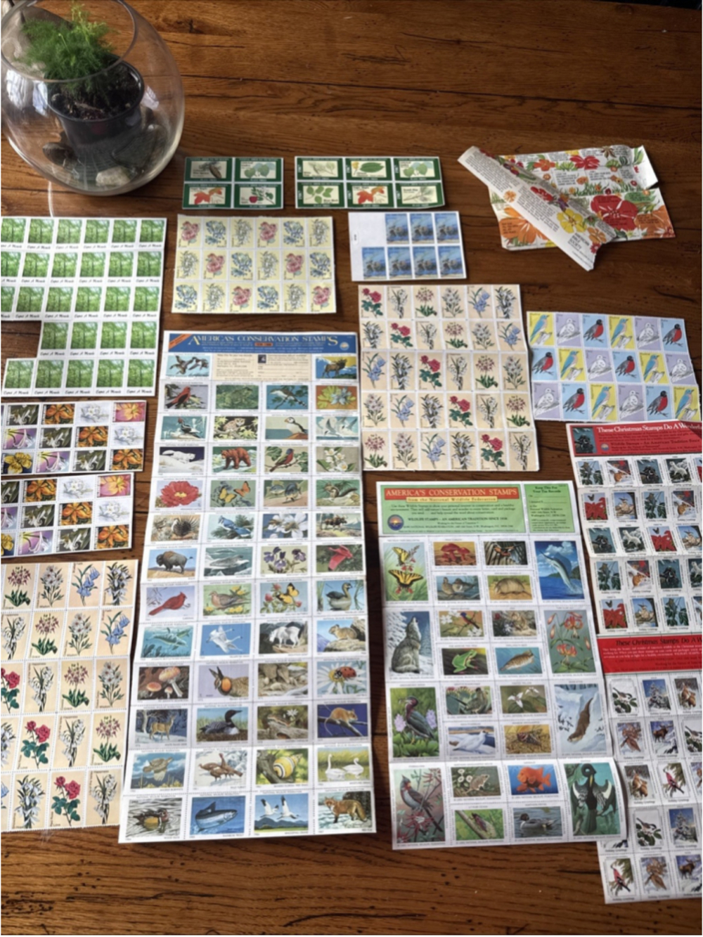 HUGE LOT 1991 UNITED STATES, EASTER SEALS, NATIONAL WILDLIFE STAMP SHEET